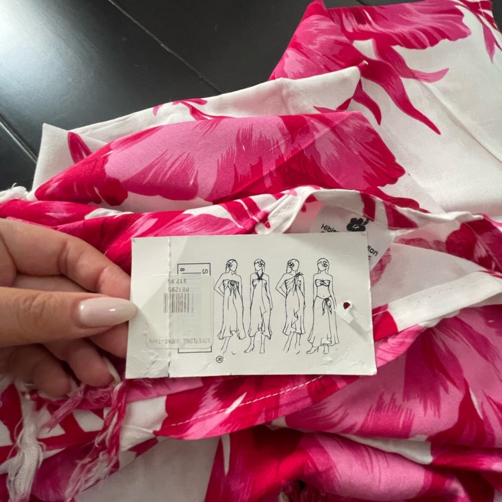 Floral Pink and White sarong hawaiin - Picture 3 of 4